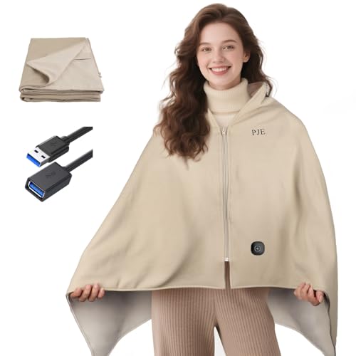 USB Portable Heated Shawl Wrap with 3 Adjustable Heating Settings