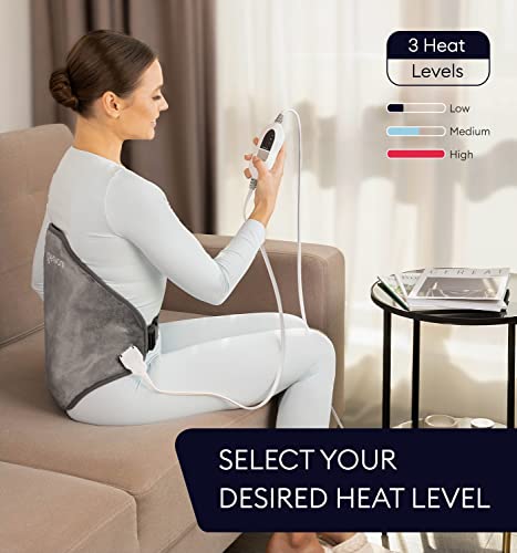 Electric Heating Pad for Back Pain Relief with Adjustable Strap, 15x24 Inch
