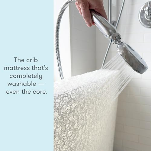 Breathable & Washable Waterproof Crib Mattress - 2-Stage Support, Grey