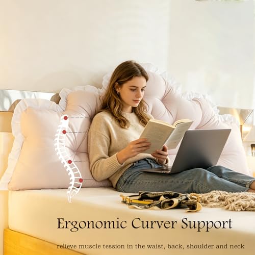 Oversized Bolster Pillow for Bed - Soft Support Cushion (Twin)