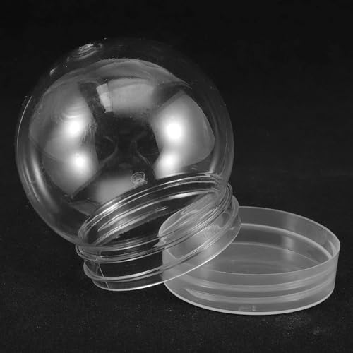 10-Piece Clear Plastic DIY Snow Globe Jars with Screw-Off Caps, 3-Inch