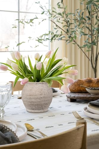 Rustic Ceramic Pottery Vase 6.1 Inch Farmhouse Table Decor Jar