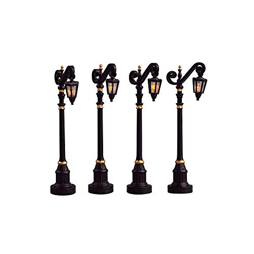 Lemax Christmas Colonial Street Lamp Set of 4 - Battery Operated Holiday Decor