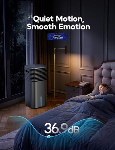 Portable Evaporative Air Cooler 24.3-Inch Bladeless Fan with Remote Control