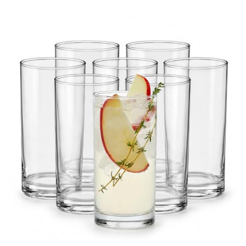 Libbey Heavy Base Drinking Glasses Set of 8, 15.5 oz Clear Water Cups