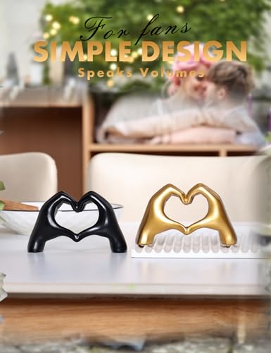 Gold Heart Hands Sculpture Modern Aesthetic Shelf Decor for Home