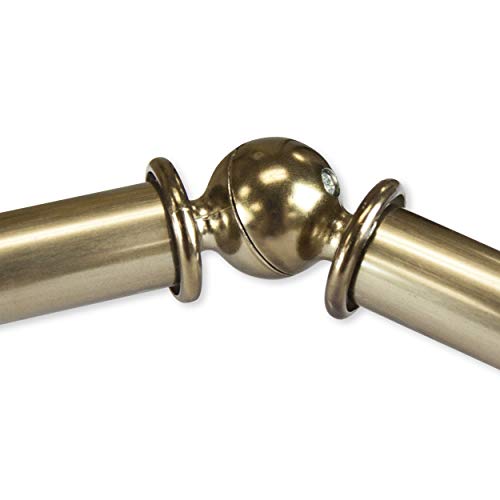 5-Sided Bay Window Curtain Rod, 13/16-Inch Adjustable, Antique Brass