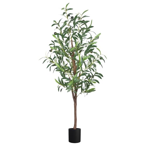 4FT Artificial Olive Tree - Realistic Faux Silk Plant for Home & Office Decor