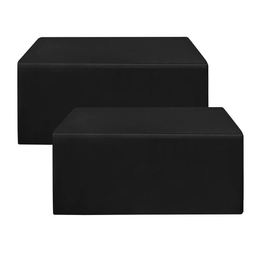 HolidayIdeas 2 Pack Fitted Tableclothes - 48 x 24 Inch - Black Rectangle Tablecloths for 4 Foot Tables, Fabric Table Cover Protector for Parties, Craft Show, Trade Show
