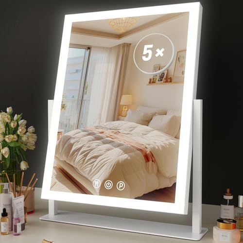 Hollywood Lighted Makeup Mirror with 3 Color Modes & Smart Touch, 17.2x13.6"