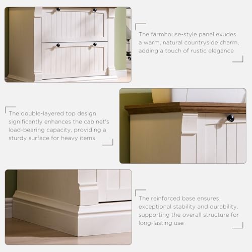2-Drawer Farmhouse Lateral File Cabinet, 35.3-Inch Rustic Wood Organizer