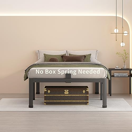 Twin XL Metal Platform Bed Frame, 18-Inch Heavy Duty Steel with Storage