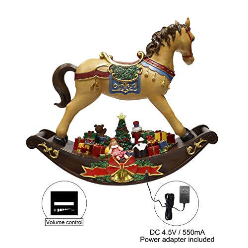 Musical LED Rocking Horse Christmas Centerpiece - Light-Up Tabletop Decor