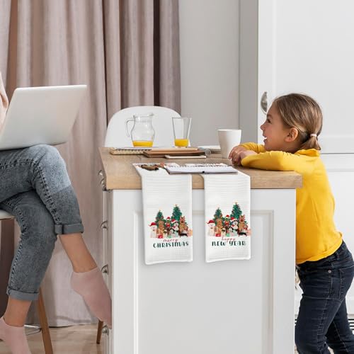 Funny Dog Christmas Kitchen Towels Set of 2 – 16×24 Inches (Variation: Funny Dog) by KFXHANGD