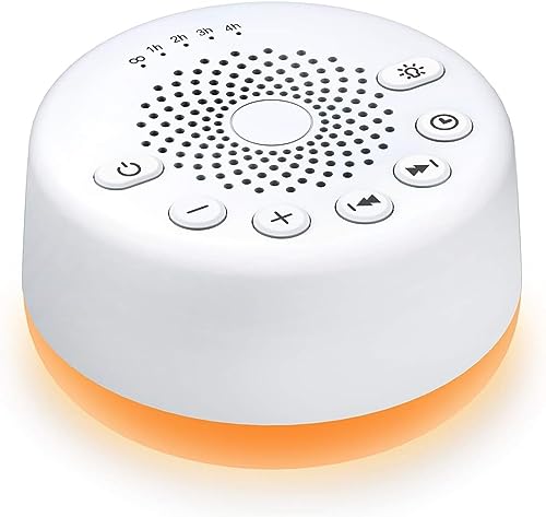 White Noise Sound Machine with 25 Soothing Sounds, Night Light & Timer
