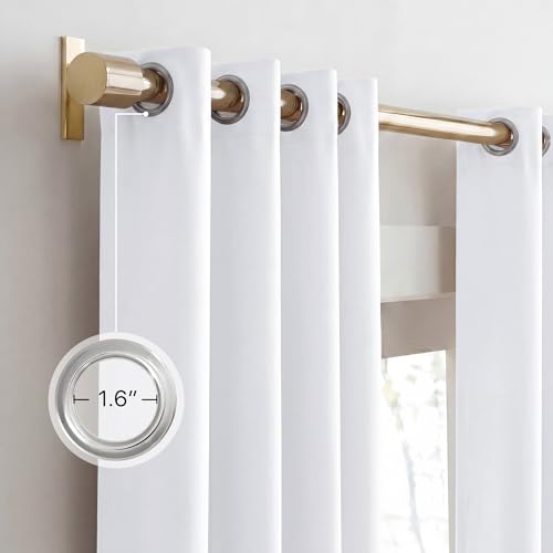 NICETOWN 100% Blackout Curtains White 84 Inch Thermal Insulated Drapes