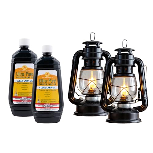 Emergency Lighting Kit: 2 Indoor Oil Lamps & 2 Bottles of Paraffin Oil