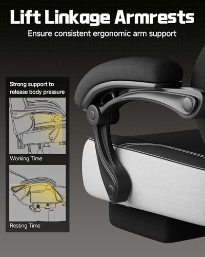 Big & Tall Ergonomic Gaming Chair with Footrest, 350lb Capacity