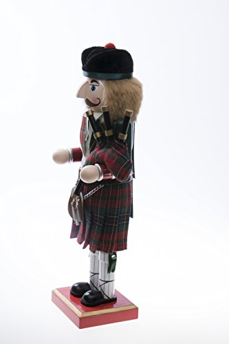Clever Creations Green Scottish Bagpiper Wooden Nutcracker 14 Inch Christmas Decor