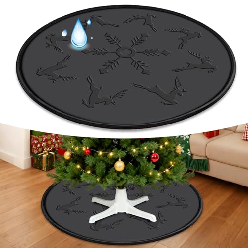 Waterproof Silicone Christmas Tree Floor Protector Mat with Raised Lip