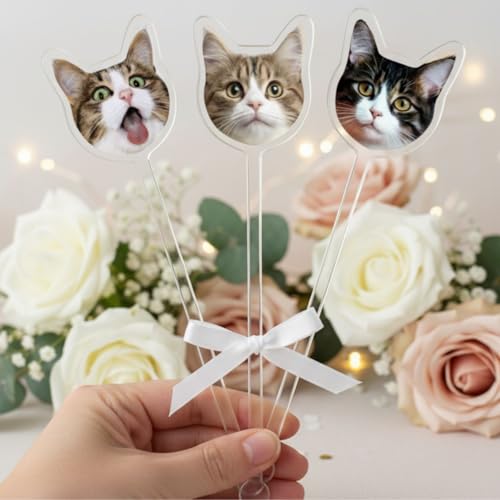 Custom Pet Face Cocktail Stirrers - Double-Sided Dog & Cat Drink Picks