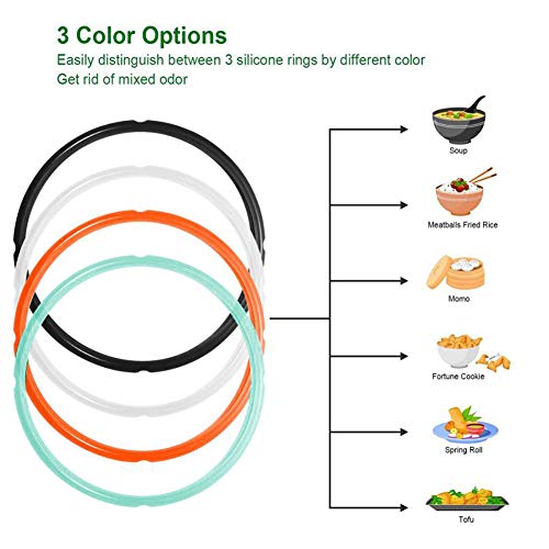 4-Pack Silicone Sealing Rings for 5 and 6 Quart Pressure Cookers