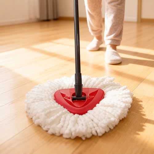 Microfiber Mop Head Replacements (4 Pack) - Reusable Spin Mop Refills