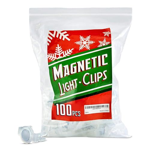 100 Pack Magnetic Christmas Light Clips for Outdoor String Lights