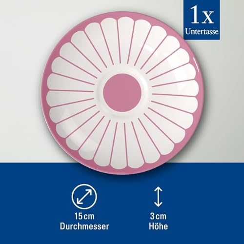 Villeroy & Boch Fleur Cassis Pink Coffee Cup Saucer 5.75in - Elegant Porcelain