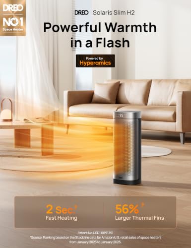 Portable Space Heater for Indoor Use with Remote and Digital Thermostat