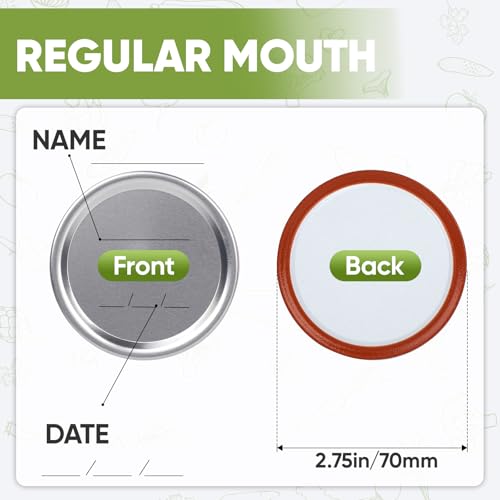 70mm Regular Mouth Mason Jar Lids - 48 Pack Airtight Canning Lids