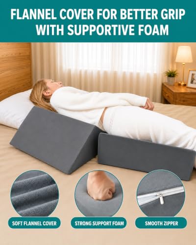 3-Piece Positioning Wedge Pillow Set for Side Sleeping Support