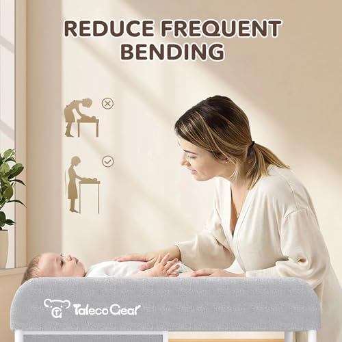 Portable Baby Changing Table with Waterproof Pad and 3 Storage Baskets