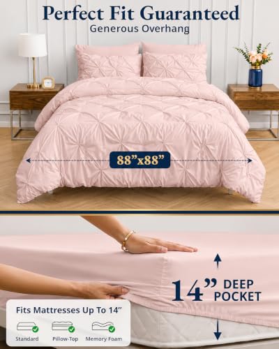 Queen Size 7-Piece Down Alternative Comforter Set - Sepia Rose