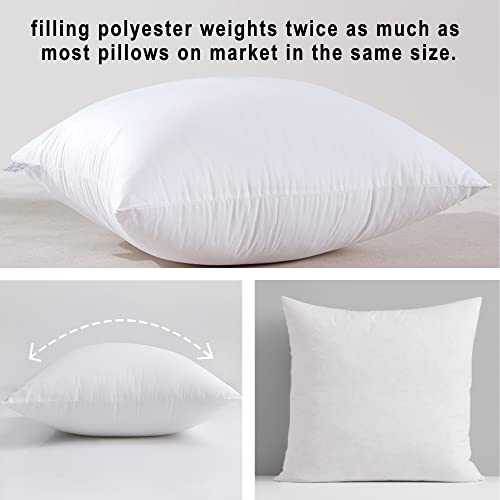 HITO 18x18 Pillow Inserts (Set of 2) - Down Alternative Square Throw Pillows