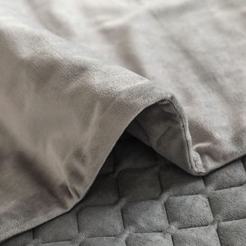 Gray Velvet Bed Runner for Queen Bed - Modern Foot of Bed Scarf 45x210cm