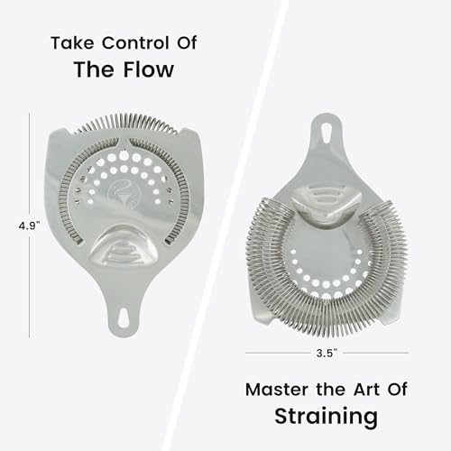 Wizardtender Glossy Silver Hawthorne Cocktail Strainer - Professional Bar Tool