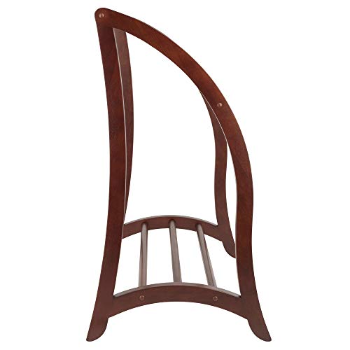 Winsome Wood Quilt Rack with 3 Rungs - Antique Walnut Storage Stand