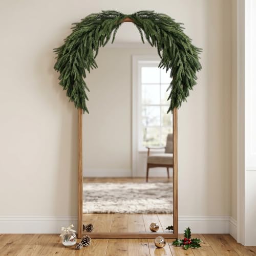 PURPLE STAR 1N 4.4ft Christmas Mirror Garland – Artificial Norfolk Pine Swag, Style A
