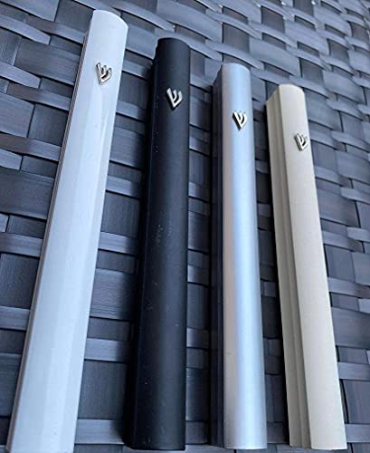 Aluminum Mezuzah Case - 6 Inch Silver Shin Design Weatherproof Door Decor