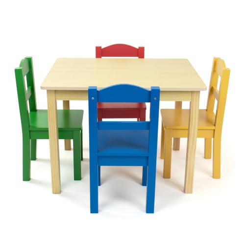 Toddler Table and 4-Chair Set - Sturdy Wood Activity Furniture for Kids