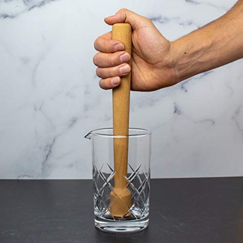12-Inch Hardwood Cocktail Muddler for Mojitos & More - Bar Tool