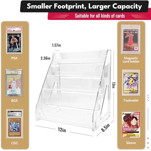 5-Tier Graded Trading Card Display Stand for Sports Card Collectors