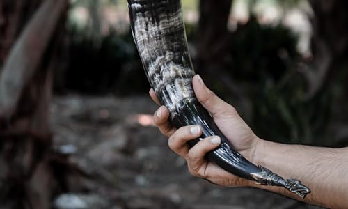 Norse Empire Viking Drinking Horn with Stand – 12oz Medieval Beer Mead Horn