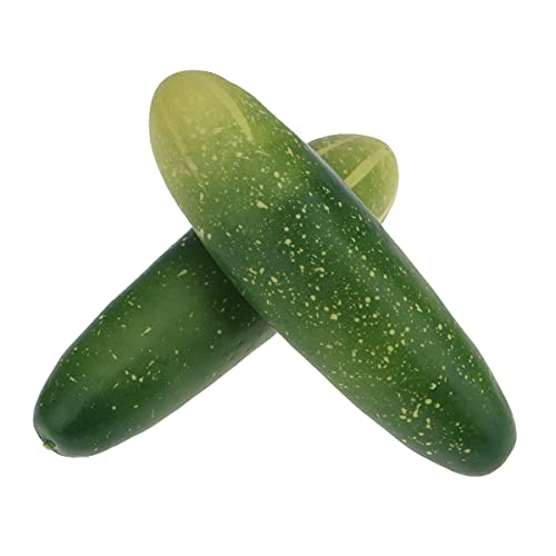 2 Pcs Realistic Artificial Cucumber Set, 6.5-inch Lifelike Fake Vegetable