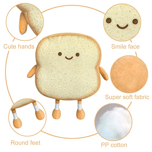Cute Sliced Bread Plush Pillow Stuffed Food Toy for Sofa and Bedroom