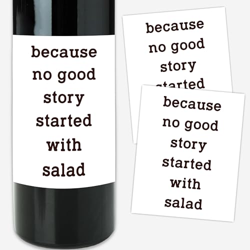 SDLSETW 8 Pcs Funny Wine Bottle Labels 4x5 Inch - White Gift Stickers for Weddings & Parties