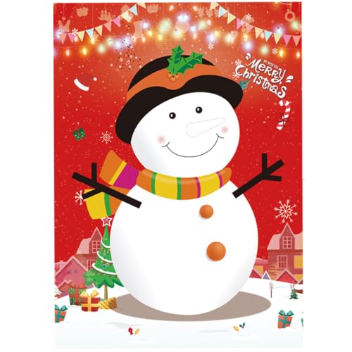 Snowman Nose Tag Game Set for Christmas Party - 80 Stickers & Accessories - Variation of Snowman