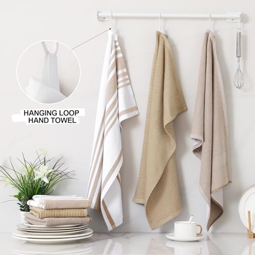 100% Cotton Kitchen Towels 18x28-Inch, 6-Pack Absorbent Dish Cloth Set