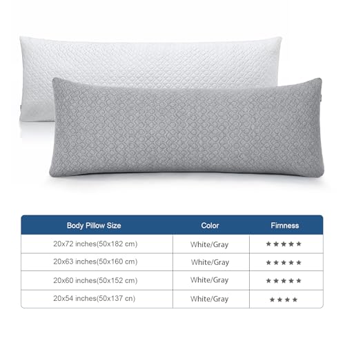 Extra Long Body Pillow with Cooling Cover - 160x50cm Memory Foam